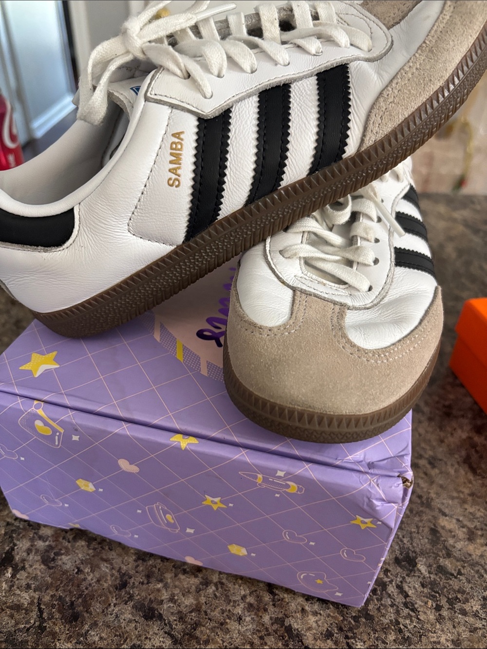 adidasSamba Sneakers - White, Black, Tan